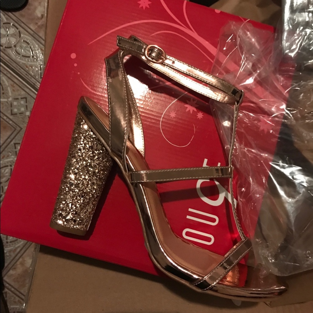 Rose Gold Block Heels